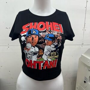 Dodgers ohtani croptop baby tee
